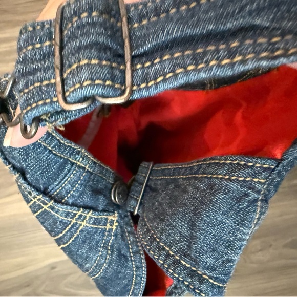 OshKosh B'gosh Baby Classic Blue Denim Overalls Fleece lined size 6M - Picture 3 of 8